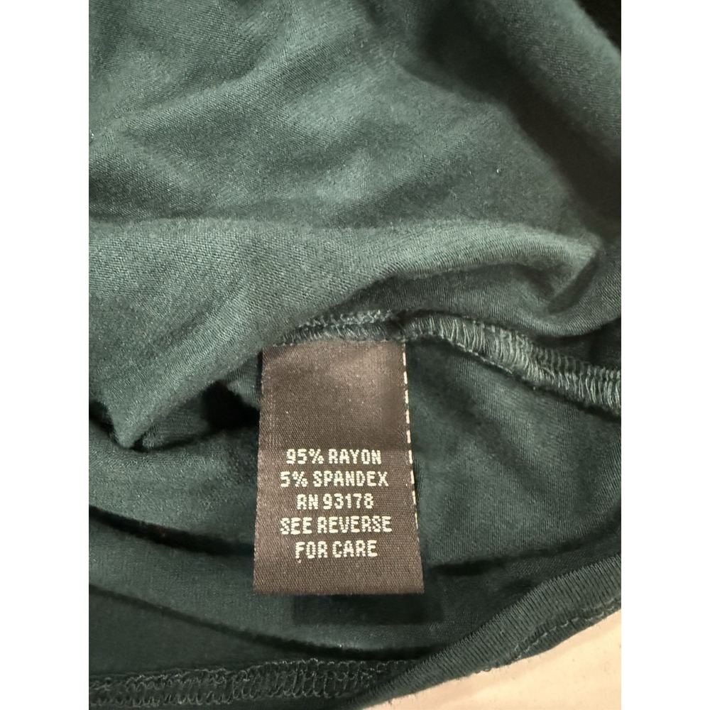 Grace Elements Top Women XL Green Ruched V-Neck 3/4 Sleeve Crossover Fitted NWT - Picture 5 of 8